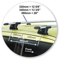 Prorack Black 2 Bar Aero Through Bar kit to suit Suzuki Swift 5dr Hatch (2/2011 - 2017)