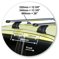 Prorack Black 2 Bar Heavy Duty Through Bar kit to suit Suzuki Swift 5dr Hatch (2/2011 - 2017)