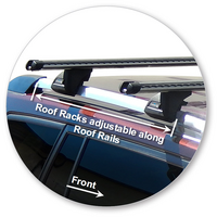 Prorack Silver 2 Bar Heavy Duty Through Bar kit to suit Toyota Highlander 5dr SUV (2007 - 2013)