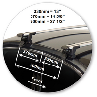 Prorack Silver 2 Bar Aero Through Bar kit to suit Nissan Altima 4dr Sedan (2013 - Current)