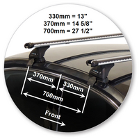 Prorack Black 2 Bar Heavy Duty Through Bar kit to suit Nissan Altima 4dr Sedan (2013 - Current)