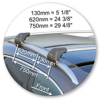 Prorack Black 2 Bar Aero Flush Bar kit to suit Porsche Macan 5dr SUV (2014 - Current)