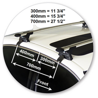 Prorack Silver 2 Bar Aero Through Bar kit to suit Lexus GS 4dr Sedan (2012 - 2020)