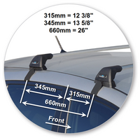 Prorack Silver 2 Bar Aero Flush Bar kit to suit Kia Cerato 5dr Hatch (2013 - 2018)