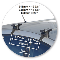 Prorack Black 2 Bar Aero Through Bar kit to suit Kia Cerato 5dr Hatch (2013 - 2018)