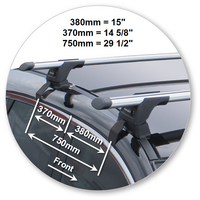 Prorack Silver 2 Bar Aero Through Bar kit to suit Nissan Qashqai 5dr SUV (6/2014 - 2022)