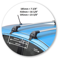 Prorack Silver 2 Bar Aero Flush Bar kit to suit Honda Fit 5dr Hatch (2015 - 2020)