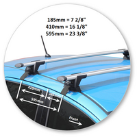 Prorack Black 2 Bar Aero Through Bar kit to suit Honda Jazz 5dr Hatch (8/2014 - 2020)