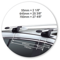 Prorack Black 2 Bar Aero Through Bar kit to suit Volvo V60 5dr Wagon (2010 - 9/2019)