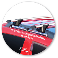 Prorack Silver 2 Bar Aero Through Bar kit to suit Mitsubishi Pajero SWB 3dr SUV (2006 - Current)