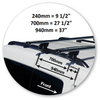 Prorack Silver 2 Bar Heavy Duty Through Bar kit to suit Volkswagen Caddy Mobility 5dr MPV (2010 - 2020)