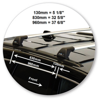 Prorack Black 2 Bar Aero Flush Bar kit to suit Jeep Grand Cherokee WK2 SRT-8 / Blackhawk 5dr SUV (2012 - 12/2021)