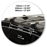 Prorack Black 2 Bar Aero Through Bar kit to suit Jeep Grand Cherokee WK2 SRT-8 / Blackhawk 5dr SUV (2012 - 12/2021)