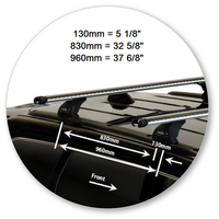 Prorack Black 2 Bar Heavy Duty Through Bar kit to suit Jeep Grand Cherokee WK2 SRT-8 / Blackhawk 5dr SUV (2012 - 12/2021)