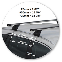 Prorack Silver 2 Bar Heavy Duty Through Bar kit to suit BMW X5 F15 5dr SUV (2013 - 2018)