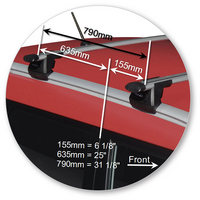 Prorack Silver 2 Bar Aero Through Bar kit to suit Kia Soul Steel Roof 5dr SUV (2014 - 2019)