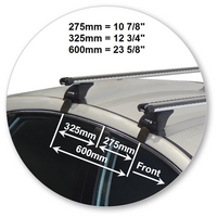 Prorack Silver 2 Bar Heavy Duty Through Bar kit to suit Hyundai Sonata 4dr Sedan (2015 - 2019)