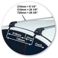 Prorack Silver 2 Bar Aero Flush Bar kit to suit Ford Falcon FG X 4dr Sedan (12/2014 - 2016)