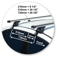 Prorack Black 2 Bar Heavy Duty Through Bar kit to suit Ford Falcon FG X 4dr Sedan (12/2014 - 2016)