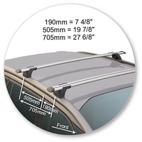 Prorack Silver 2 Bar Aero Through Bar kit to suit Citroen C4 Grand Picasso 5dr MPV (2014 - 2017)