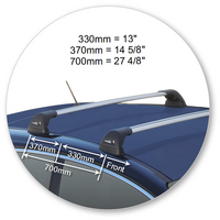 Prorack Silver 2 Bar Aero Flush Bar kit to suit Kia Pro Ceed GT 3dr Hatch (2014 - Current)