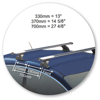 Prorack Black 2 Bar Heavy Duty Through Bar kit to suit Kia Pro Ceed GT 3dr Hatch (2014 - Current)