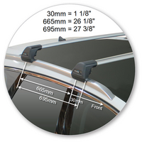 Prorack Silver 2 Bar Aero Flush Bar kit to suit Peugeot 308 SW 5dr Wagon (2014 - Current)