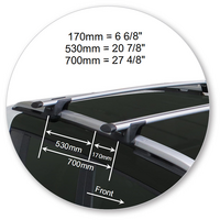 Prorack Black 2 Bar Aero Through Bar kit to suit Jeep Renegade 5dr SUV (2015 - Current)