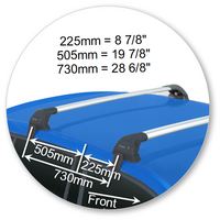 Prorack Silver 2 Bar Aero Flush Bar kit to suit Skoda Fabia 5dr Hatch (2015 - 2020)