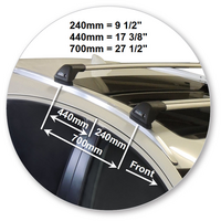 Prorack Silver 2 Bar Aero Flush Bar kit to suit Honda HR-V 5dr SUV (2015 - 5/2022)