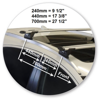 Prorack Black 2 Bar Aero Through Bar kit to suit Honda HR-V 5dr SUV (2015 - 5/2022)