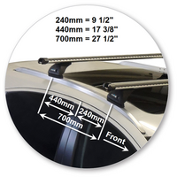 Prorack Black 2 Bar Heavy Duty Through Bar kit to suit Honda HR-V 5dr SUV (2015 - 5/2022)