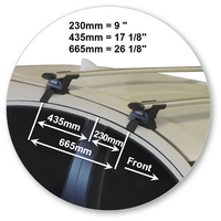 Prorack Silver 2 Bar Aero Through Bar kit to suit Honda HR-V 5dr SUV (2015 - 5/2022)