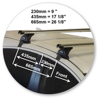 Prorack Silver 2 Bar Heavy Duty Through Bar kit to suit Honda HR-V 5dr SUV (2015 - 5/2022)