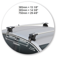 Prorack Black 2 Bar Aero Through Bar kit to suit Volkswagen Passat B8 4dr Sedan (10/2015 - Current)