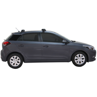 Prorack Silver 2 Bar Aero Through Bar kit to suit Hyundai i20 5dr Hatch (2015 - 2018)