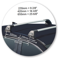 Prorack Silver 2 Bar Aero Flush Bar kit to suit Mazda CX-3 5dr SUV (2015 - Current)