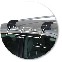 Prorack Silver 2 Bar Aero Flush Bar kit to suit Chrysler 300C 4dr Sedan (2011 - Current)