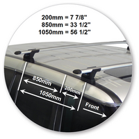 Prorack Silver 3 Bar Aero Through Bar kit to suit Nissan Patrol Y62 5dr SUV (2012 - 11/2019)