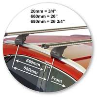 Prorack Silver 2 Bar Heavy Duty Through Bar kit to suit Lexus NX 5dr SUV (2015 - 2021)