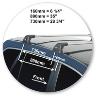 Prorack Silver 2 Bar Aero Flush Bar kit to suit Subaru Legacy 5dr Wagon (2013 - Current)