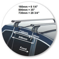 Prorack Silver 2 Bar Heavy Duty Through Bar kit to suit Subaru Legacy 5dr Wagon (2013 - Current)