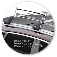 Prorack Black 2 Bar Aero Flush Bar kit to suit Kia Sorento 5dr SUV (2015 - 7/2020)