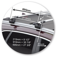 Prorack Black 2 Bar Aero Through Bar kit to suit Kia Sorento 5dr SUV (2015 - 7/2020)