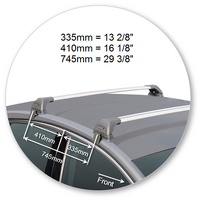 Prorack Silver 2 Bar Aero Flush Bar kit to suit Ford Mondeo 5dr Hatch (2015 - Current)