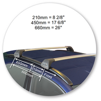 Prorack Black 2 Bar Aero Flush Bar kit to suit Fiat 500X 5dr SUV (2016 - Current)