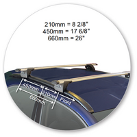 Prorack Black 2 Bar Aero Through Bar kit to suit Fiat 500X 5dr SUV (2016 - Current)