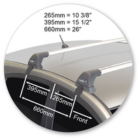 Prorack Silver 2 Bar Aero Flush Bar kit to suit Kia Rio 5dr Hatch (8/2005 - 8/2011)