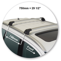 Prorack Black 2 Bar Aero Flush Bar kit to suit Mitsubishi Outlander 5dr SUV (2015 - 2017)
