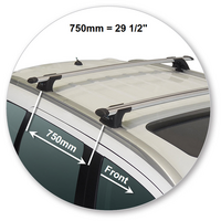 Prorack Black 2 Bar Aero Through Bar kit to suit Mitsubishi Outlander 5dr SUV (2015 - 2017)